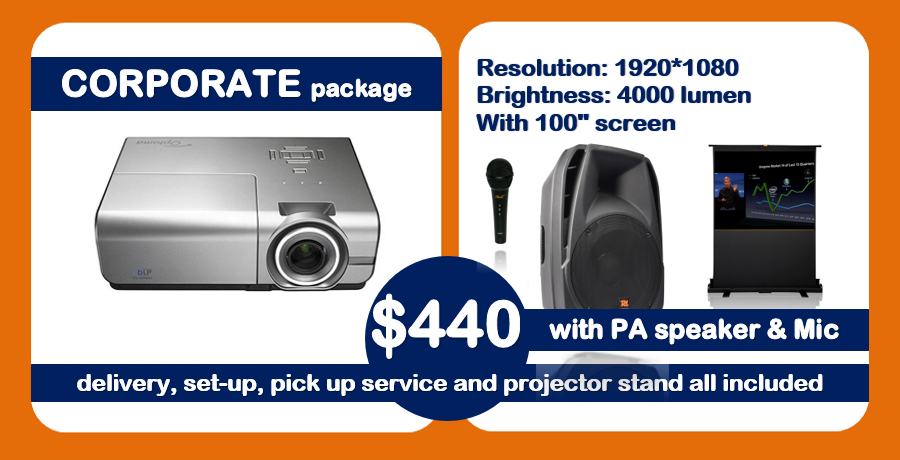 new corporate projector package deal hire Sydney 440