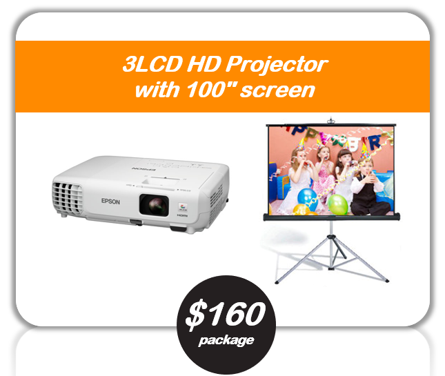 $160 projector package hire Sydney