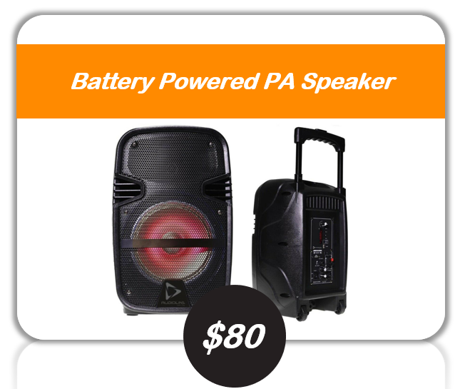 battery powered PA speaker